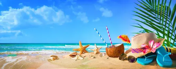 Depositphotos 199160450 stock photo straw hat sunglasses beach summer